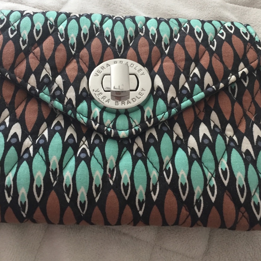 Vera Bradley Turn Lock Wristlet Sierra Stream